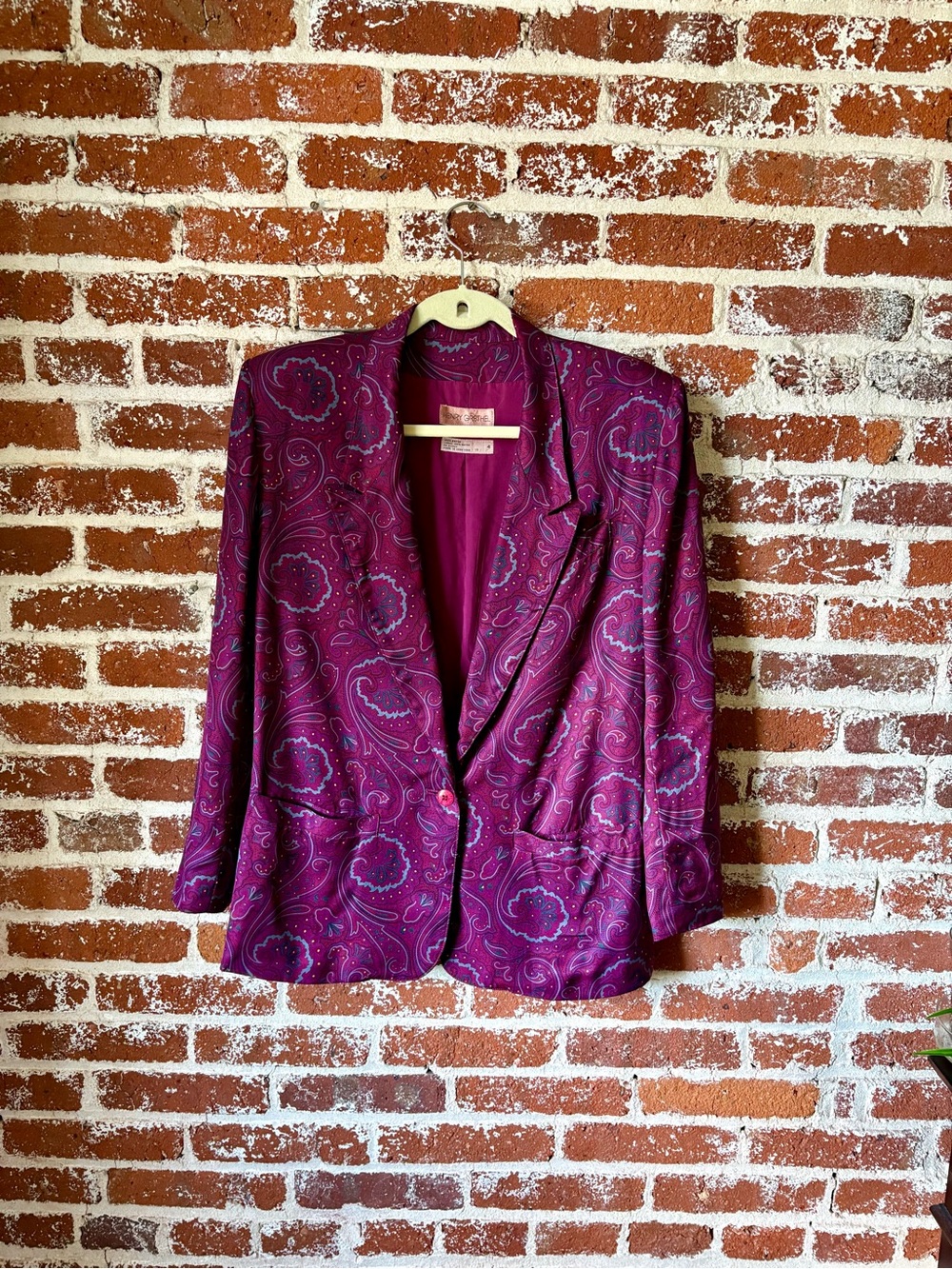 Vintage Henry Grethel Magenta Paisley Blazer